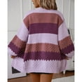 thumbnail image 2 of SWSMCLT Women's Long Sleeve Cardigan Long Sweater Knit Thick Winter Open Front Top Oversized Soft Warm Spring Purple Large, 2 of 5