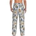 thumbnail image 3 of Uemuo Winter Forest Animals Pattern Men's Wide Leg Palazzo Lounge Pants with Pockets Light Weight Loose Comfy Casual Pajama Pants-XX-Large, 3 of 9