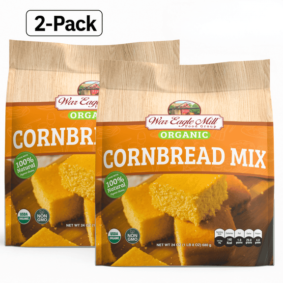 War Eagle Mill Organic Yellow Cornbread Mix, 2-pack (24 oz bags)