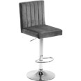thumbnail image 1 of Meridian Furniture Joel 33"H Velvet Adjustable Stool in Gray (Set of 2), 1 of 6