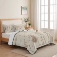 thumbnail image 7 of Quilts Twin Size, Musical Skeleton Halloween Soft Comforter Bedding Set for Bed, Beige Bat Bow Lightweight Quilted Bedspread with Pillow Cover(2 Pieces) for All Season, 68x86 Inch, 7 of 7