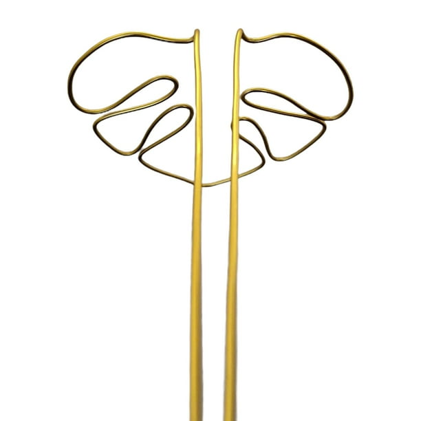 Enrejado de soporte reutilizable para plantas de interior con forma de Monstera, estaca de soporte portátil para plantas Oro