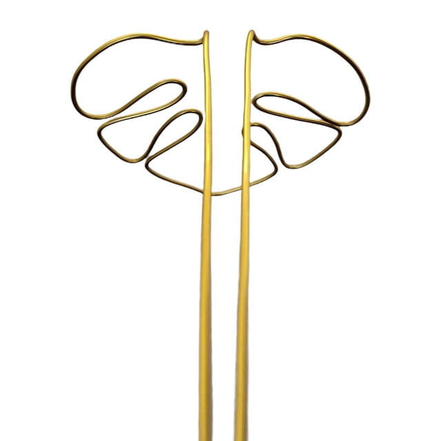 Estaca de soporte para plantas shamjiam en forma de Monstera portátil reutilizable resistente soporte para flores jardín granja Oro