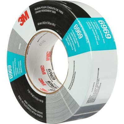 Cinta adhesiva 3M 6969, tela revestida de polietileno, 48 mm x 55 m, color plateado