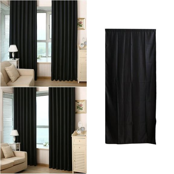 Zcyifa window curtains Blackout Curtain Room Thermal Insulated Grommet Darkening Drape for Bedroom Living Room 39 x 84 Inch (Black)