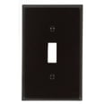 thumbnail image 1 of Placa de pared Leviton de 1 elemento con palanca Midway, termoestable, marrón, 1 of 1
