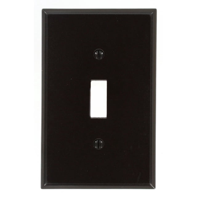 Placa de pared Leviton de 1 elemento con palanca Midway, termoestable, marrón