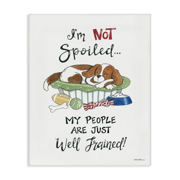 Stupell Industries Not Spoiled Well Trained Animals Painting Wrapped Canvas Art Print Wall Art, 16 x 20