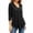 Black, variant on Plus Size Women Drawstring Hooded Tank, V Neck 3/4 Sleeve Curved Hem Breathable Loose Fit Soft Top for Casual