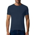 thumbnail image 3 of Fashion YLSDY Men's Quick Dry T Shirts Athletic Running Gym Sleeved Round Neck Solid Golf Daily Casual Stylish Collared Shirts 2025 Navy XL, 3 of 8