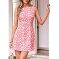 thumbnail image 5 of Wrongduck Women's Floral A-Line Mini Dress Sleeveless Boat Neck Summer Casual Cocktail Party Dress with Pockets Vacation Outfit 2026, 5 of 17