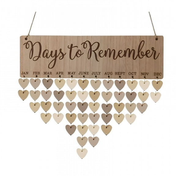 LAMIRO Desk Calendar Planner Wooden Birthday Reminder Board Party Home Wall Decoration Crafts Skylight Calendar