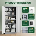 thumbnail image 6 of Letaya Metal Garage Storage Cabinets with Lock Door and Adjustable Shelves, Steel Tool Cabinets for Home,Office,Warehouse Organisieren (White, 75" H), 6 of 17
