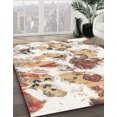 thumbnail image 3 of Ahgly Company Machine Washable Indoor Square Abstract Gold Area Rugs, 7' Square, 3 of 7