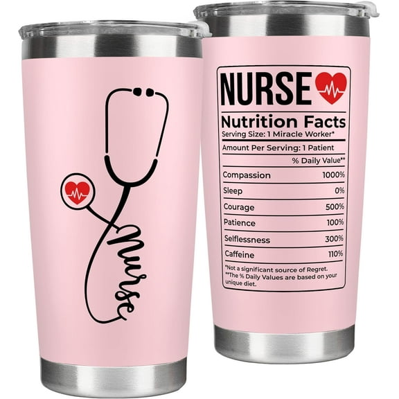 Nurse Gifts for Women - Nurses Week Gifts - Appreciation Gift for Nurses - Nurse Rn Lpn Practitioner Gift for Women - Retirement, Graduation Nursing Student Ideas - 20 Oz Pink Tumbler