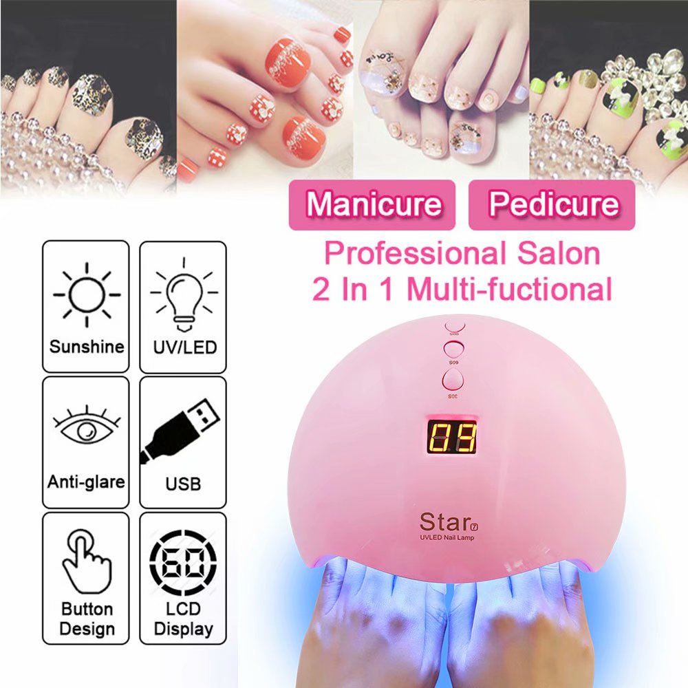 Charites 36W UV Nail Polish Curing Lamps, LED Gel Nail Dryer with 3