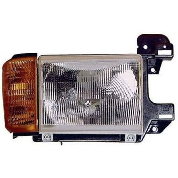 Right Passenger Side Headlight Assembly - Compatible with 1987 - 1991 Ford F-350 1988 1989 1990
