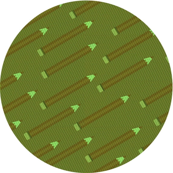 Ahgly Company Machine Washable Indoor Round Transitional Antique Bronze Green Area Rugs, 8' Round