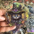 thumbnail image 4 of 60 PCS Holographic Gold Foil Gothic Witch Stickers – Clear Dark Magic Astrology Scrapbook Stickers for Journaling, Wicca, Planner, Witchcore Aesthetic, Vintage Book & Crystal Cat, 4 of 5