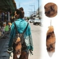 thumbnail image 2 of Artificial animal tail keychain plush tail pendant long tail key holder, suitable for handbag or backpack accessories, 2 of 5
