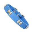 thumbnail image 1 of Methold Collar de perro elegante con hebillas ajustables y collar de perro con forma de hueso fácil de limpiar para perro Suministros para perros azul S, 1 of 6