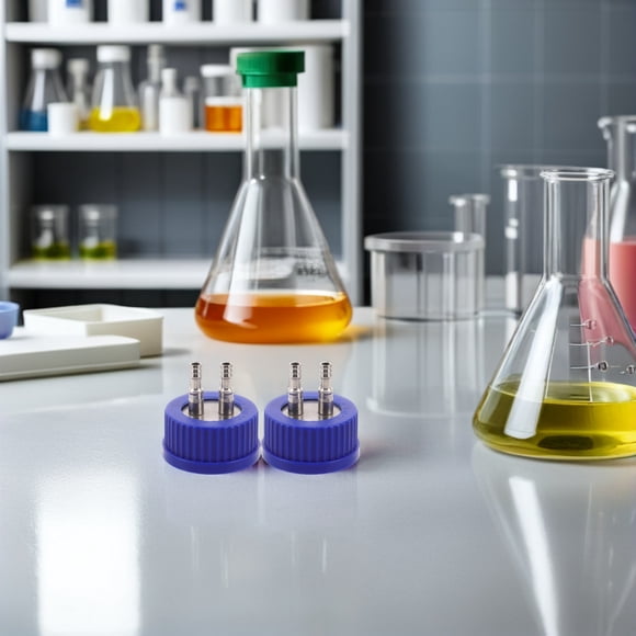 Moluckfu 2Ud Tapas Gl45 De Plástico Para Transferencia De Líquidos En Laboratorio Con Doble