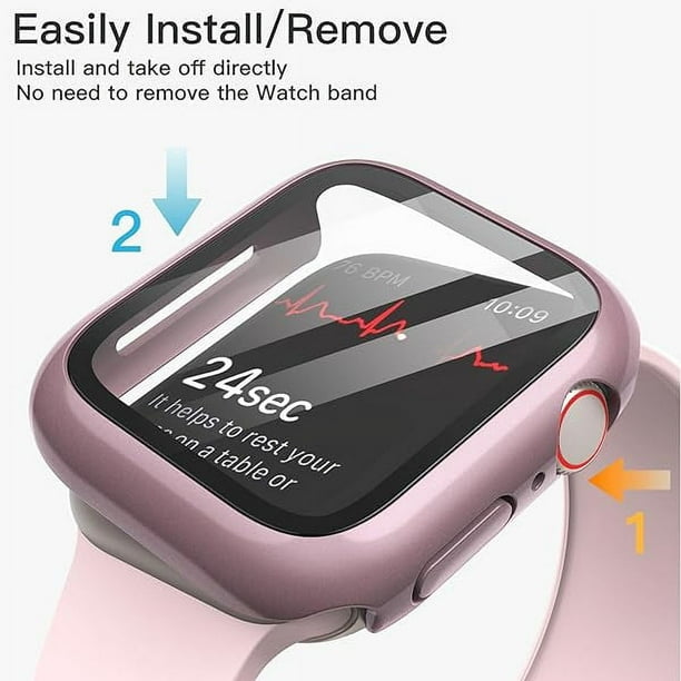 JETech Case with Screen Protector Compatible with Apple Watch Series 9 8 7 41mm Overall Protective Cover Built in Tempered Glass Film High Sensitivity 2 Pack Rose Gold Walmart Business Supplies