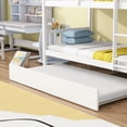 thumbnail image 5 of Leumius Twin over Twin Size Bunk Bed Frame with Trundle, Twin Size Bunk Bed with Ladder and Safety Guardrails for Boys Girls White, 5 of 8