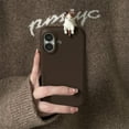 thumbnail image 3 of Cute 3D Cartoon Lying Cat Fish Lychee Pattern Leather Phone Case For iPhone 16 Pro 15 13 12 11 Pro Max 14 Plus Lovely Soft Cover, 3 of 4