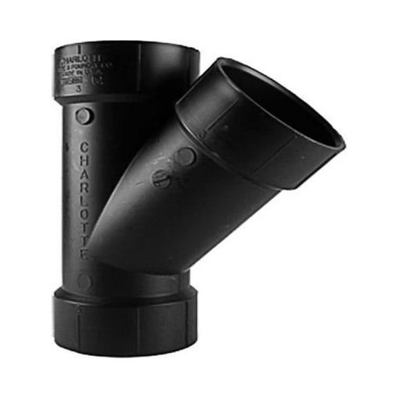 Charlotte Pipe ABS 00600  0600HA ABS DWV 45-Degree Hub x Hub x Hub Wye, 1-1/2 In. - Quantity 50
