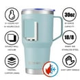 thumbnail image 5 of AQUAPHILE 30oz Stainless Steel Insulated Coffee Mug with Handle, Double Walled Vacuum Travel Cup with Lid & Straw, Reusable Thermal Coffee Cup, Portable Coffee Tumbler,Light Blue, 5 of 5
