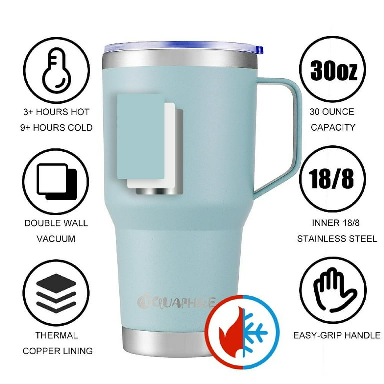 Stainless Steel Coffee Mug With Lid And Straw - Double Walled Cup