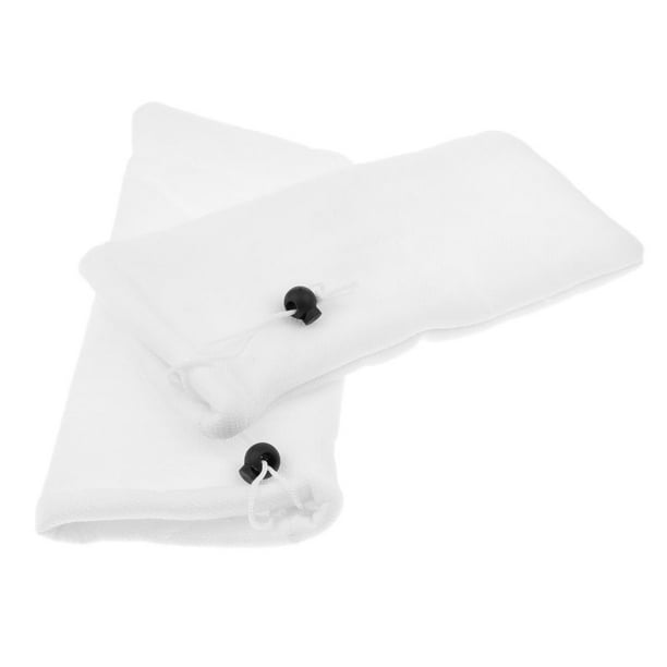 2 bolsas de filtro blancas para acuario, pecera, filtro de poliéster. L