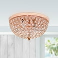 thumbnail image 4 of Elegant Designs Elipse Crystal 13" Metal 2 Light Bowl Shaped Ceiling Flush Mount Fixture, Rose Gold, 4 of 7