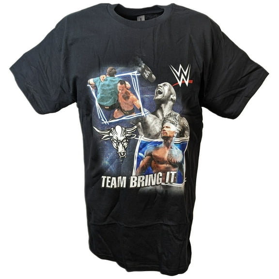 The Rock Team Bring It Superstars WWE Mens Black T-shirt 5XL