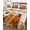 Orange Brown, variant on Quilts Queen Size Bedding Set, Fall Cat Reversible Summer Quilt 3 Pieces, Thanksgiving Autumn Harvest Vintage Maple Leaf Lightweight Bedspreads Coverlets with 2 Pillow Shams for All Seasons