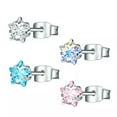 thumbnail image 4 of QQTDFG 1 Pair Stainless Steel Ear Stud Star CZ Stud Earring Helix Piercing Body Jewelry-White-8mm, 4 of 9