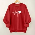 thumbnail image 3 of qucoqpe Valentines Sweatshirt Women Trendy Oversized Love Heart Print Pullover Valentine's Day Long Sleeve Tops, 3 of 5