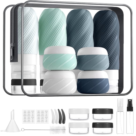 Set de Botellas de Viaje LitBear 23 Piezas Aprobado por la TSA con Bolsa Transparente