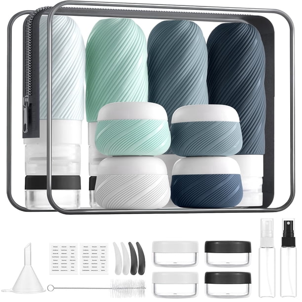 Set de Botellas de Viaje LitBear 23 Piezas Aprobado por la TSA con Bolsa Transparente
