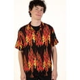 thumbnail image 2 of Y2K Flame Shirt - Men's Short Sleeve Button-Up Fire Print, 2 of 4