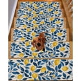 thumbnail image 2 of Lemon Stair Treads for Wooden Steps Indoor Runner Rug Carpet, Watercolor Yellow Blue Fruit Branch Flower 15 Pieces Peel and Stick Staircase Step Treads Covers Washable Throw Door Mats, 30"x8", 2 of 6