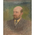 thumbnail image 2 of Ladislav Mednyánszky 20x24 Black Ornate Framed Double Matted Museum Art Print Titled: Portrait of a Man with a Tie (1880-1900), 2 of 5