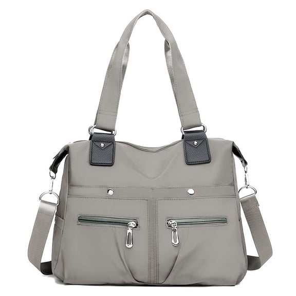 Large Capacity Nylon Shoulder Tote Bag,Multi Pocket Travel Work School Organizer Backpack,Zippered Laptop Compartment Handbag With Adjustable Strap,Multifunctional Travel Organizer Bag
