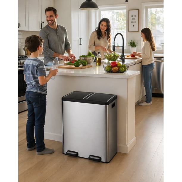 Step N' Sort 70L Dual Trash & Recycling Bin – Extra Large 2