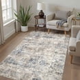 thumbnail image 5 of MICGEEK 3x5 Washable Area Rugs for Living Room, Modern Abstract Printed Rug, Vacuum-Friendly, Non Slip Indoor Rug for Bedroom Dining Room Home Decor Carpet, Blue/Brown, 5 of 7