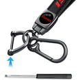 thumbnail image 5 of Black Leather Metal Car Keychain Keyring Compatible with Dodge Challenger Durango SRT 1500 Cars Accessories, 5 of 10