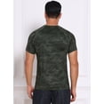 thumbnail image 3 of DARING DIVA Men's Workout Stretch Crew Neck Short Sleeve T-Shirt M Dark Green, 3 of 7