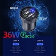 thumbnail image 5 of iSpchen Dual Usb Charger Qc3.0 Cigarette Lighter Socket Splitter 250W Waterproof 12V Adapter Outlet Time Clock Led Display Red Light, 5 of 10