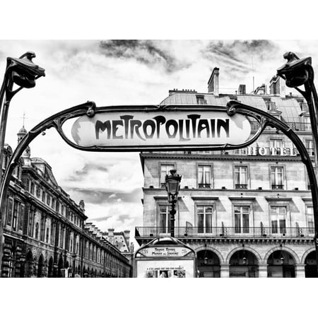 Art Deco Metropolitain Sign, Metro, Subway, the Louvre Station, Paris, France, Europe Print Wall Art By Philippe (Best Paris Metro App)